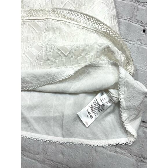 NWT Anthro Maxi Dress White sleeveless Embroidered Boho Fully Lined size 8 A533 - Picture 6 of 7